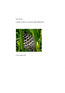 Lezioni su Mente e mondo di John McDowell, Paolo Spinicci, cover